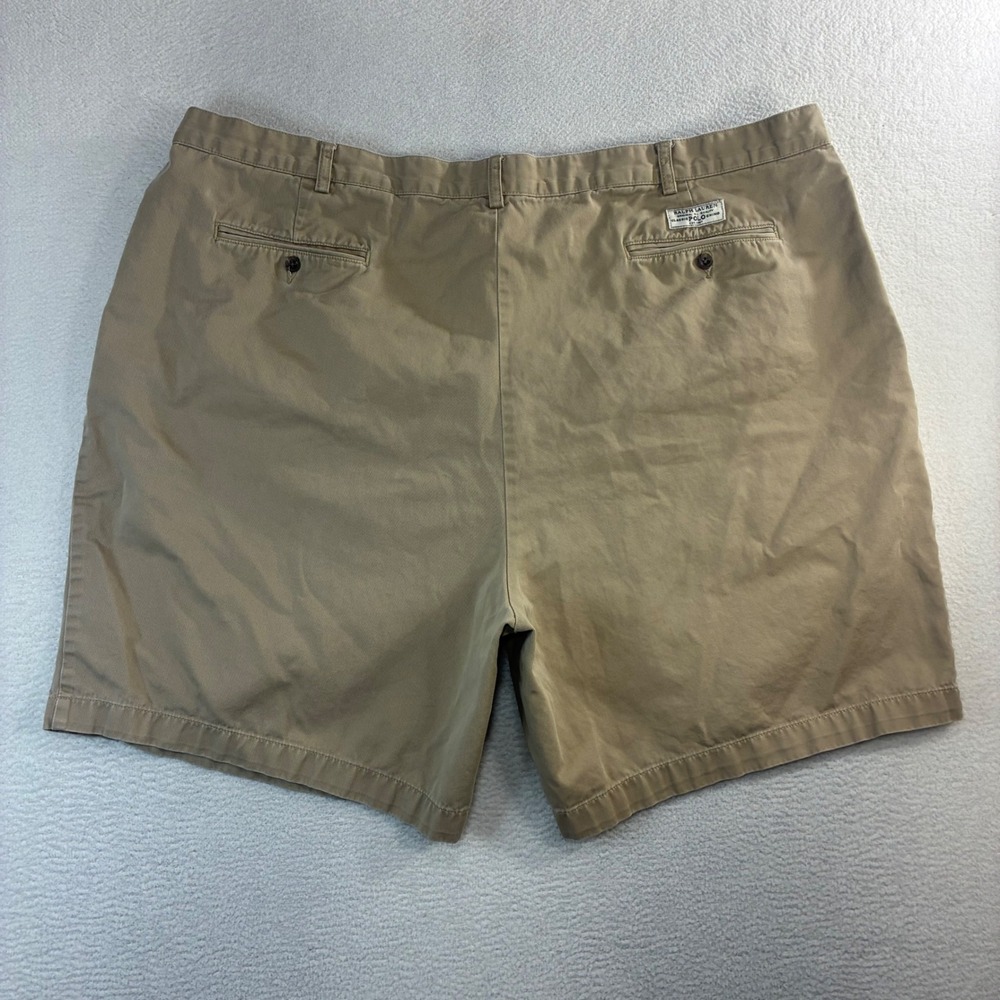 Polo Ralph Lauren Big Tyler Chino Shorts Men 50Bx8 Khaki Cotton Pleated Preppy